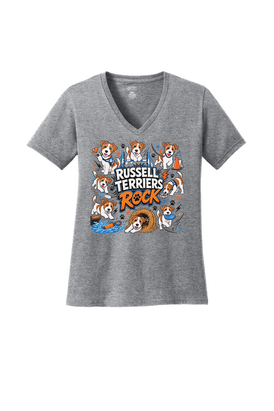 Russell Terriers Rock Fundraiser V-Neck LPC54V