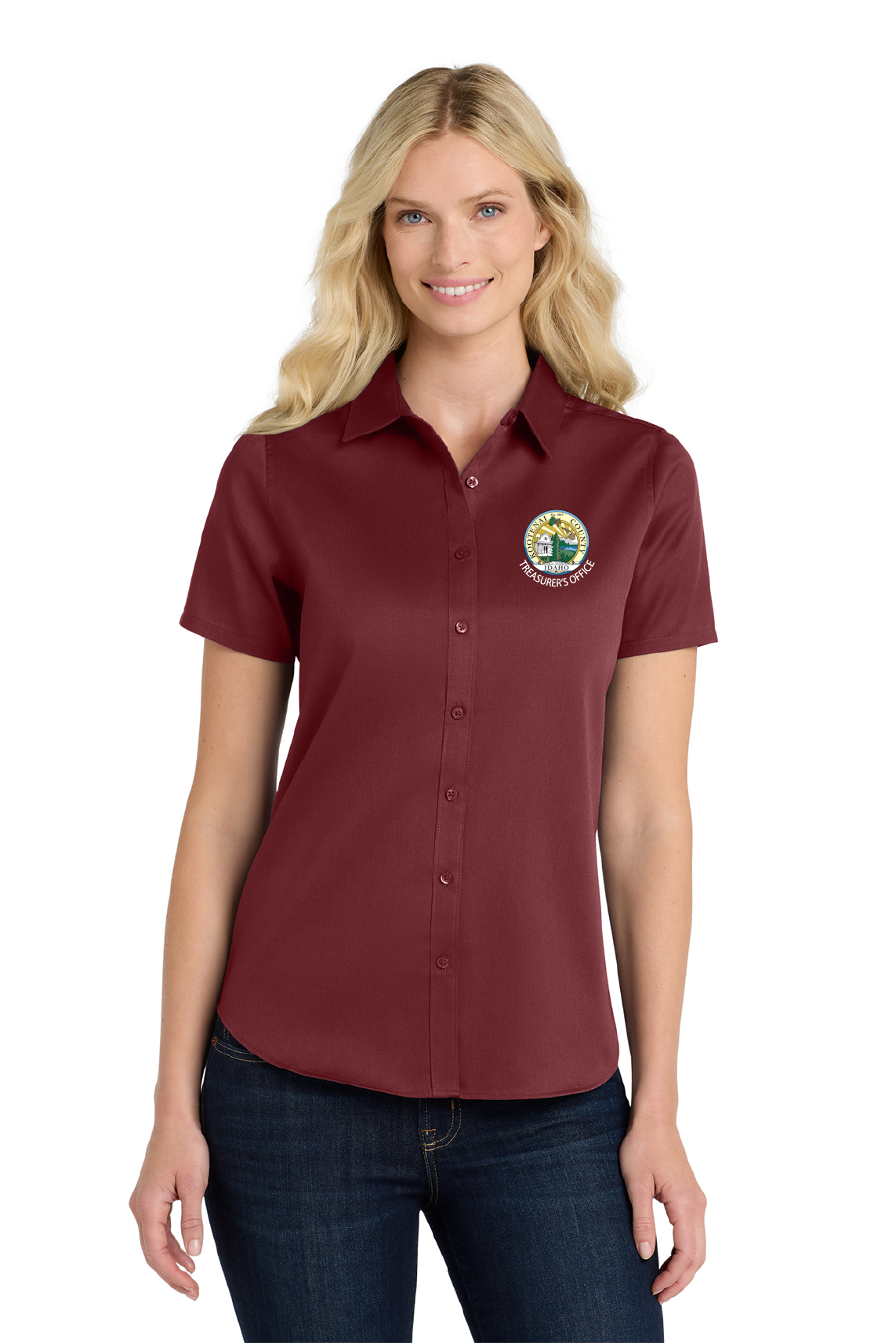LW809 Port Authority® Ladies Short Sleeve SuperPro React ™ Twill Shirt