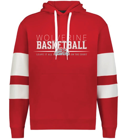 Weiser Boys Basketball Red Striped Hoodie