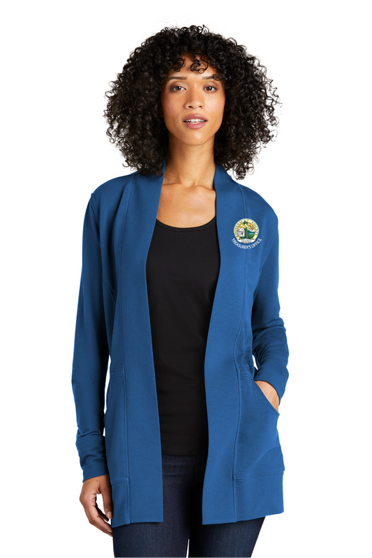 LK825  Port Authority® Ladies Microterry Cardigan