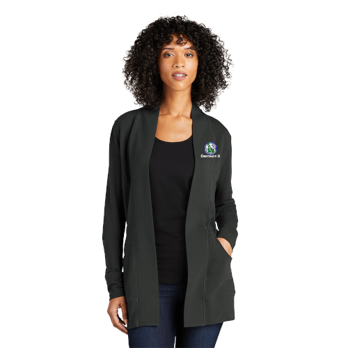 LK825  Port Authority® Ladies Microterry Cardigan